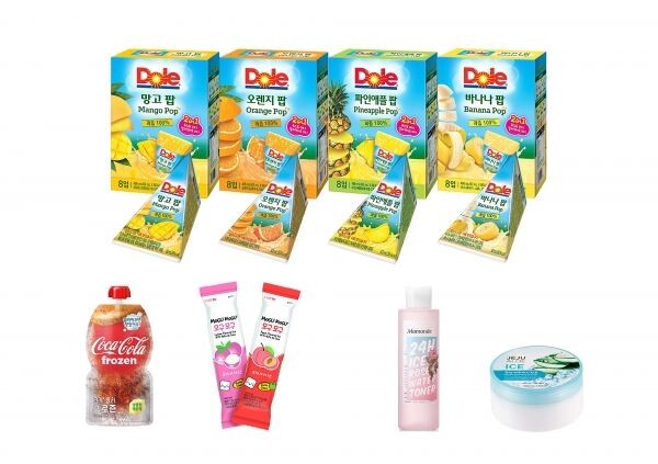 사진 왼쪽 상단부터 시계방향으로 돌(Dole)코리아, 더페이스샵, 아모레퍼시픽, 세븐일레븐, 코카콜라.
