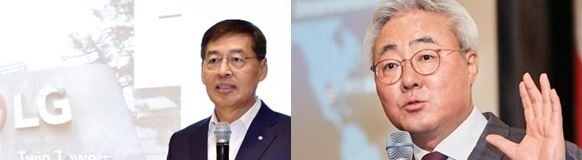 법적 공방을 벌이고 있는 LG화학과 SK이노베이션의 최고경영자가 16일 처음으로 만났다. 양사에 따르면 LG화학 신학철 부회장과 SK이노베이션 김준 총괄사장은 이날 오전 서울 모처에서 유관부서 임원들과 함께 접촉했다. (사진제공=연합뉴스)