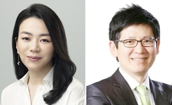 사진 왼쪽부터 조현아 전 대한항공 부사장, 강성부 KCGI 대표. (사진제공=연합)