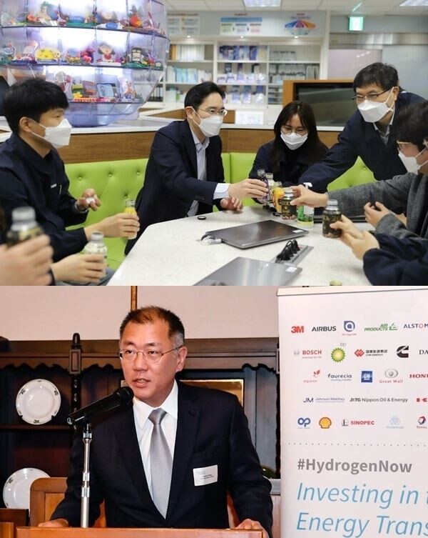 이재용 삼성전자 부회장과 정의선 현대차그룹 총괄수석부회장이 신종 코로나바이러스 감염증을 극복하기 위해 앞장서고 있다. (사진제공=삼성전자, 현대차)