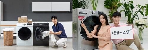 삼성전자·LG전자는 각각 에너지 소비효율 1등급인 9㎏ 용량 건조기와 16㎏ 건조기를 오는 26일 출시한다./ (사진=각사 제공)
