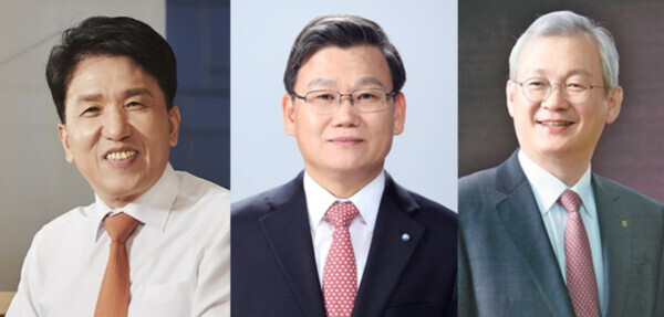 (사진 왼쪽부터) 함영주 하나금융그룹 부회장, 이원덕 우리은행 수석부사장, 정영채 NH투자증권 대표이사./사진 =각 사 취합