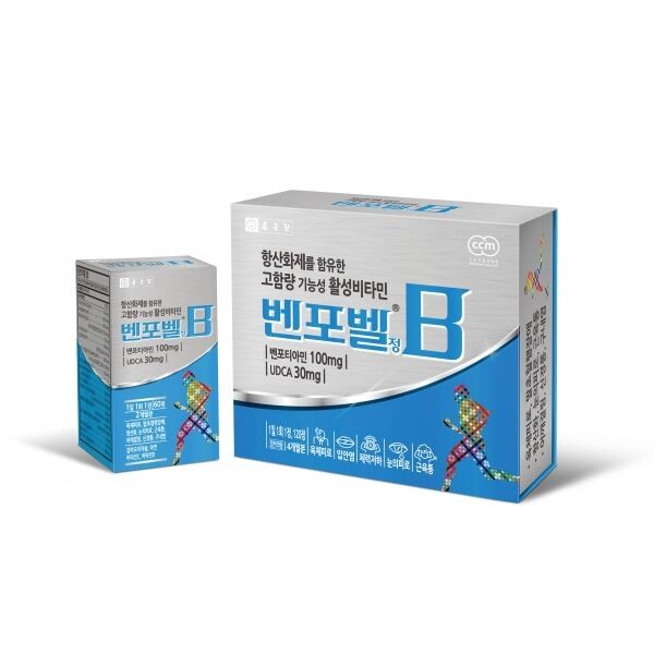 종근당의 ‘벤포벨’은 활성비타민인 벤포티아민을 포함한 비타민 B군 9종과 우르소데옥시콜산(UDCA), 코엔자임Q10, 비타민C, D, E, 아연 등을 복합적으로 함유해 하루 한 알로 명절증후군을 해소하고 우리 몸에 필요한 영양성분을 골고루 섭취할 수 있다.[사진제공=종근당]